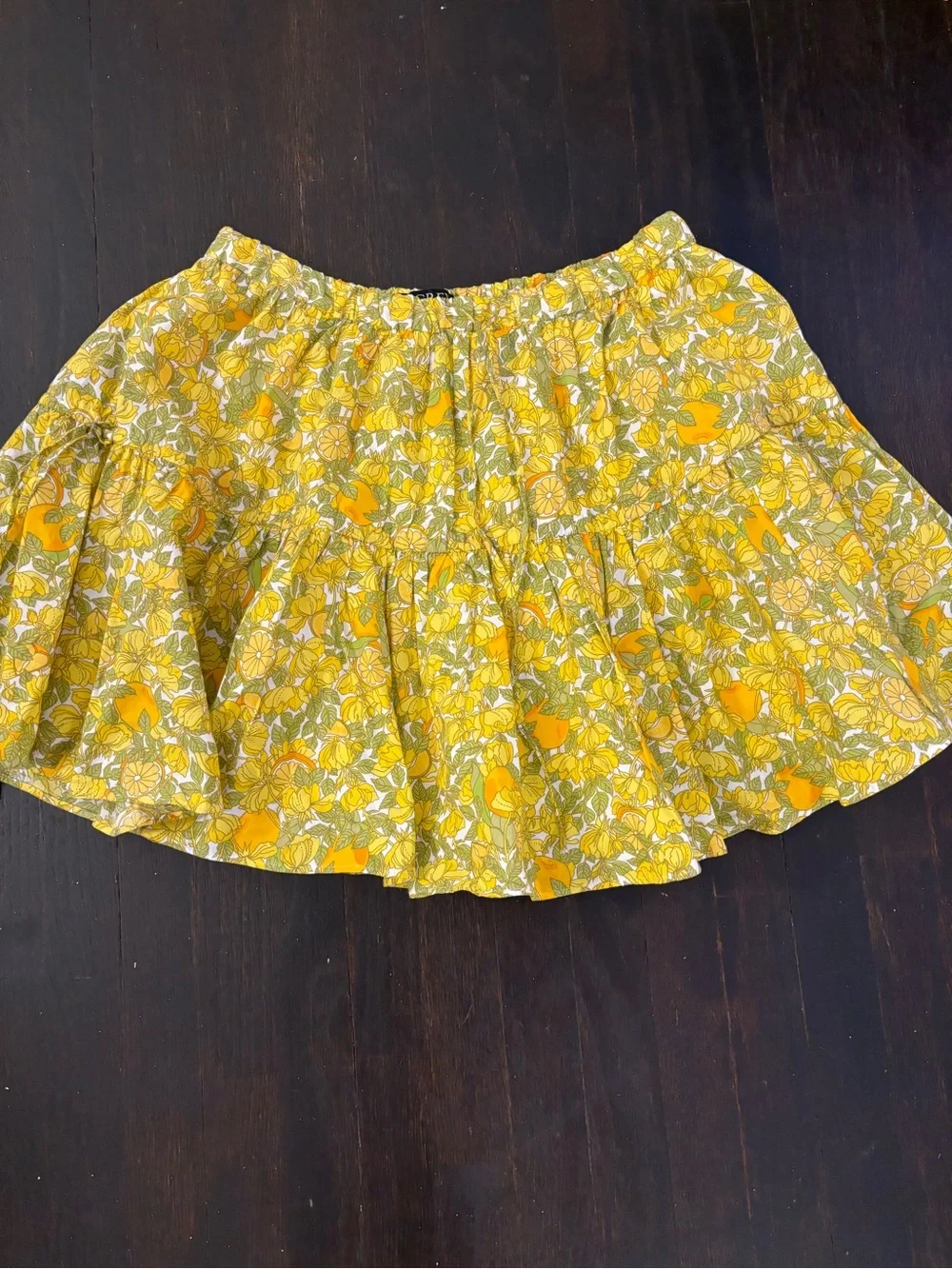 Jcrew liberty print Yellow Floral Tiered Mini Skirt